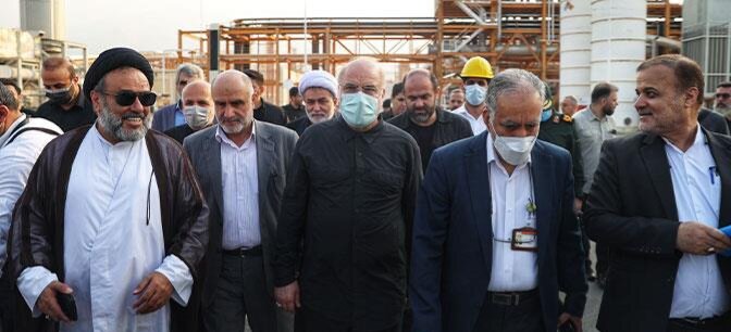 بازدید قالیباف از پالایشگاه دوم مجتمع گاز پارس جنوبی 
