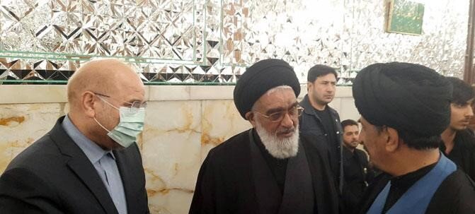 قالیباف در مراسم تشییع حجت‌الاسلام طباطبایی حضور یافت