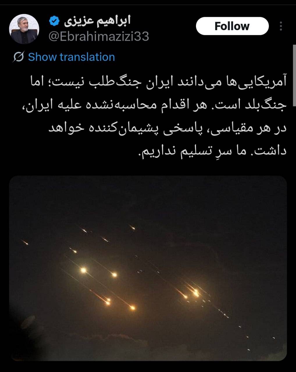 رییس کمیسیون امنیت ملی مجلس نسبت به هرگونه خطای محاسباتی دشمن هشدار داد